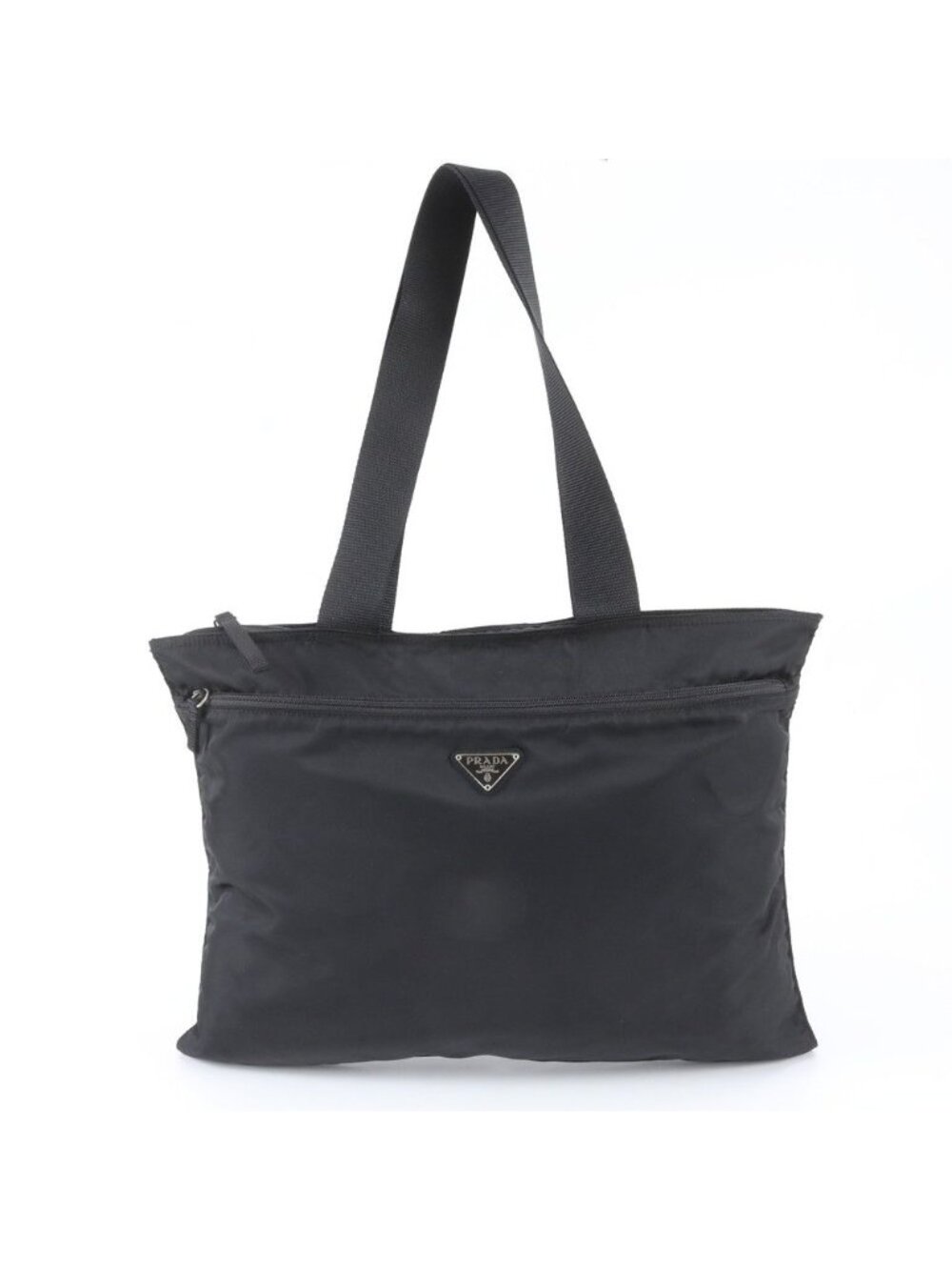 Prada White Tag Tessuto Nylon Triangle Logo Tote Bag Shoulder Document